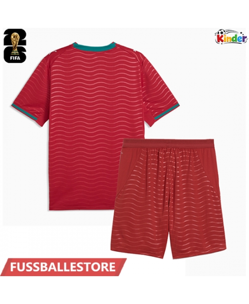 Günstige Portugal Heimtrikotsatz Kinder WM 2026 Kurzarm (+ Kurze Hosen)
